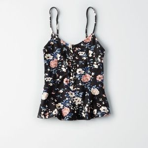 American Eagle New floral Soft & Sexy peplum tank